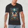The Reader Bookish Cute Spooky Ghost Reading Book Tarot Card Men's V-Neck T-Shirt The Reader Bookish Cute Spooky Ghost Reading Book Tarot Card Men's V-Neck T-Shirt