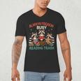 Reading Book Lover Racoon Always Freakin Busy Reading Trash Men's V-Neck T-Shirt