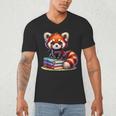 Red Panda Books Lover Reading Bookworm Men's V-Neck T-Shirt
