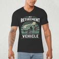My Retirement Vehicle Riding Lawn Mower Retro Dad Men's V-Neck T-Shirt