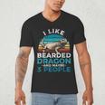 Retro Bearded Dragon Introvert For Lizard Lovers Men's V-Neck T-Shirt Retro Bearded Dragon Introvert For Lizard Lovers Men's V-Neck T-Shirt