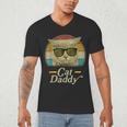 Retro Cat Daddy 80s 90s Style Sunglasses Men's V-Neck T-Shirt