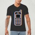 Retro Cell Vintage Mobile Phone 90s Nostalgia Vaporwave Fun Men's V-Neck T-Shirt