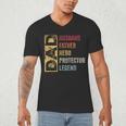 Retro Husband Father Hero Protector Legend Father Day Dad Men's V-Neck T-Shirt Retro Husband Father Hero Protector Legend Father Day Dad Men's V-Neck T-Shirt