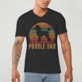 Retro Poodle Dad Dog Owner Pet Poodle Father Men's V-Neck T-Shirt