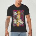 Retro Pop Art Vintage Style Blonde Psychedelic 50s Nostalgia Men's V-Neck T-Shirt