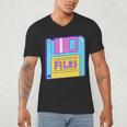 Retro TechnologyOld School Floppy Nostalgia 90s Generation Men's V-Neck T-Shirt