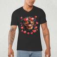 Rottweiler Heart Glasses Cute Rottie Dog Lover Mom Dad Kids Men's V-Neck T-Shirt