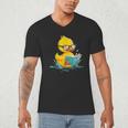 Rubber Duck Reading Book Reader Books Rubber Duckie Men's V-Neck T-Shirt Rubber Duck Reading Book Reader Books Rubber Duckie Men's V-Neck T-Shirt