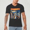 The Scream Cat Parody For Kitty Cat Lover Cat Mom Cat Dad Men's V-Neck T-Shirt The Scream Cat Parody For Kitty Cat Lover Cat Mom Cat Dad Men's V-Neck T-Shirt
