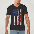 Senior 2026 Baseball American Flag Class Of 2026 Graduation Men's V-Neck T-Shirt