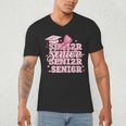 Senior 2026 Class Of 2026 Cute Coquette Pink Bow Graduation Men's V-Neck T-Shirt