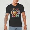 Senior 2026 Groovy Retro Grad Class Of 2026 Graduation Kids Men's V-Neck T-Shirt