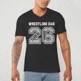 Senior 2026 Wrestling Dad Proud Senior 2026 Dad Graduation Men's V-Neck T-Shirt