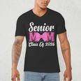 Senior Mom Class Of 2026 Pink Coquette Bow Graduation Men's V-Neck T-Shirt