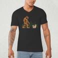 Shih Tzu Bigfoot Dog Walking Mom Dad Kids Men's V-Neck T-Shirt