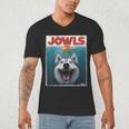 Siberian Husky Jowls Sled Dog Mom Top Alaskan Dog Dad Men's V-Neck T-Shirt