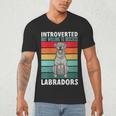 Silver Labrador Retriever Introvert Silver Lab Men's V-Neck T-Shirt Silver Labrador Retriever Introvert Silver Lab Men's V-Neck T-Shirt