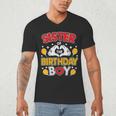 Sister Of The Birthday Boy Family Matching Dad Mom Men's V-Neck T-Shirt