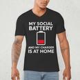 Social Battery Low Charger At Home Antisocial Introvert Men's V-Neck T-Shirt Social Battery Low Charger At Home Antisocial Introvert Men's V-Neck T-Shirt