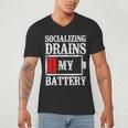 Socializing Drains My Battery Introvert Men's V-Neck T-Shirt