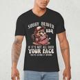 Soggy Beaver Bbq Barbecue Grill Master Humor Dad Men Men's V-Neck T-Shirt