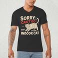 Sorry I Can't Go I'm An Indoor Cat Introvert Cat Owner Men's V-Neck T-Shirt