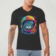 Space Cat Mom Cat Dad Men Women Kids Astronaut Space Men's V-Neck T-Shirt