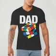 Speed Cubing Dad Puzzle Cuber Cube Kids Men's V-Neck T-Shirt