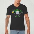 St Patricks Day Golf Golfing Irish Golfer Beer Humor Men Dad Men's V-Neck T-Shirt