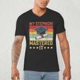 My Stepmom Mastered It Master's Degree Graduation Vintage Men's V-Neck T-Shirt