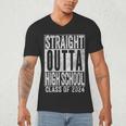 STRAIGHT OUTTA HIGH SCHOOL Graduation Class Of 2024 Senior Men's V-Neck T-Shirt