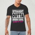 Straight Outta Nursing School Class Of 2018 Graduation Men's V-Neck T-Shirt