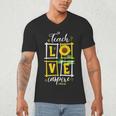 Sunflower Teach Love Inspire Cool Graduation Teacher School Men's V-Neck T-Shirt