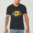 Super Dad Family Matching Superhero Comics Set Fathers Day Men's V-Neck T-Shirt