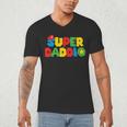 Super Gamer Dad Unleashed Celebrating Fatherly Powers Men's V-Neck T-Shirt