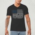 Support ALS Awareness Month USA American Flag Men Dad Men's V-Neck T-Shirt Support ALS Awareness Month USA American Flag Men Dad Men's V-Neck T-Shirt