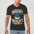 i Survived My Daughters Bachelor's Degree Graduation Gifts Men's V-Neck T-Shirt