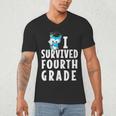 I Survived Fourth Grade Graduation Kids Owl Grad Men's V-Neck T-Shirt