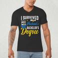i Survived My Husbands Bachelors Degree Graduation Gifts Men's V-Neck T-Shirt