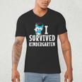 I Survived Kindergarten Graduation Kids Owl Grad Men's V-Neck T-Shirt