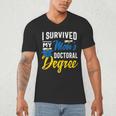 i Survived My Moms Doctoral Degree Graduation Gifts Men's V-Neck T-Shirt