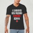 I Survived Her Passing Nursing School Graduation Men's V-Neck T-Shirt