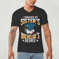 i Survived My Sisters Bachelor's Degree Graduation Gifts Men's V-Neck T-Shirt