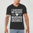 I Survived My Sister's Nursing Degree School Graduation Men's V-Neck T-Shirt