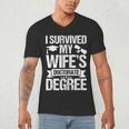 I Survived My Wifes Doctorate Degree Graduation Men's V-Neck T-Shirt