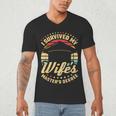 Survived My Wife's Master's Degree College Graduation Men's V-Neck T-Shirt