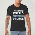 i Survived My Wifes Masters Degree MBA College Graduation Men's V-Neck T-Shirt