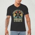 I Survived My Wife's Nursing Degree Nursing Graduation Men's V-Neck T-Shirt