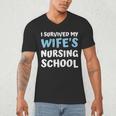 i Survived My Wifes Nursing School Degree Graduation Party Men's V-Neck T-Shirt